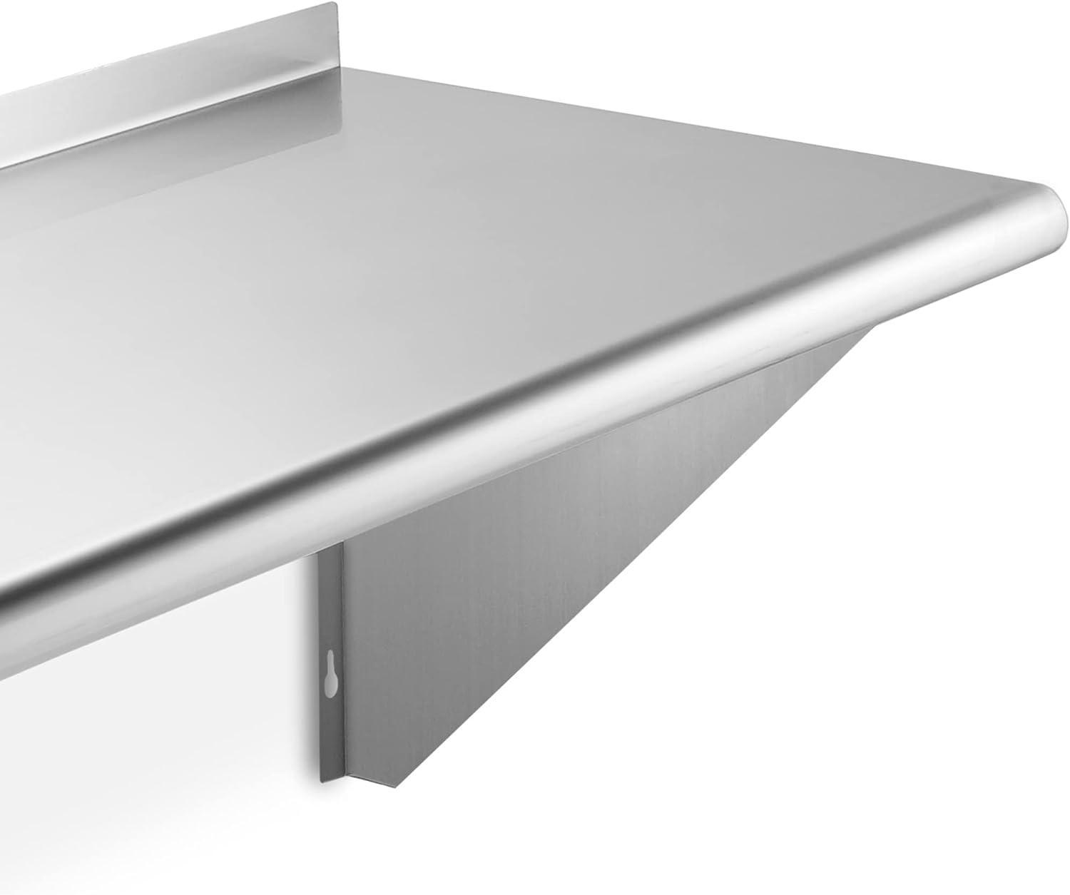 GRIDMANN 12x24 Inch Stainless Steel Wall Shelf with Backsplash