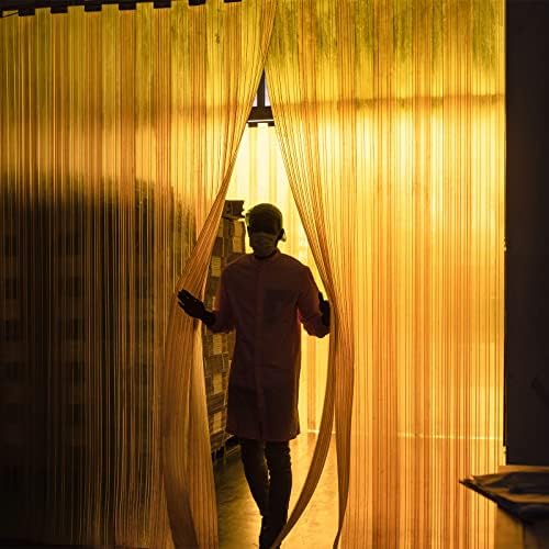 PATIKIL Yellow PVC Door Curtain Strip 72ft x 73in