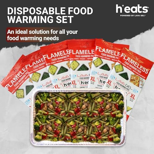 Flameless Food Warming Pads 6 Pack - Safe and Reusable Buffet Warmers
