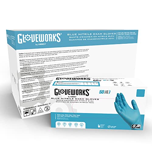 GLOVEPLUS HD Medical Blue Nitrile Gloves 8 Mil 12 Inches Case of 500