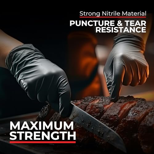 Heavy Duty 6 Mil Black Nitrile Gloves - Bulk Case of 1000