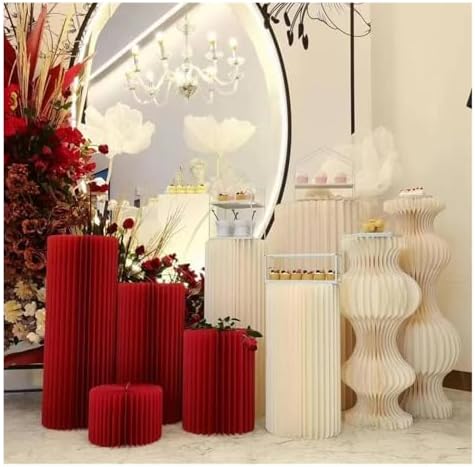 Wutaihill Cylinder Pedestal Stand Foldable Display Riser 40x60cm