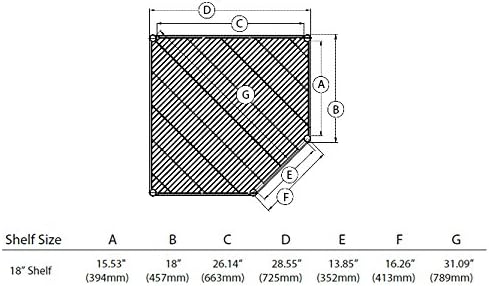 Omega 18 Deep x 285 Wide Freezer Wire Pentagon Corner Shelf
