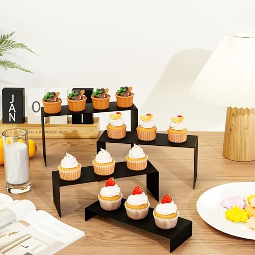 Black Matte Metal Display Stand 8 Pcs 2 Sets