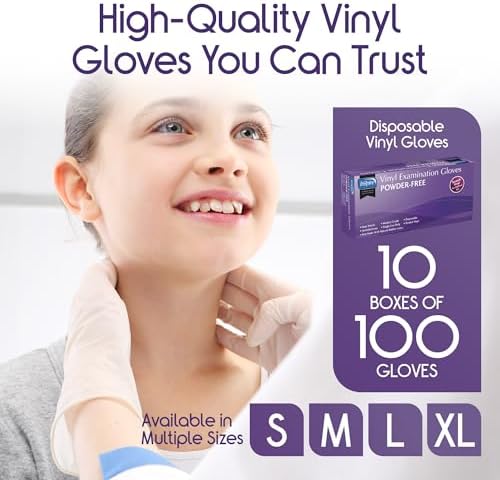 Inspire Stretch Vinyl Exam Gloves 1000 Count Medium