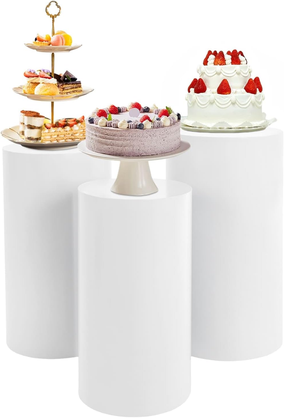 Ritabiity Flower Cylindrical Display Stands 3Pcs