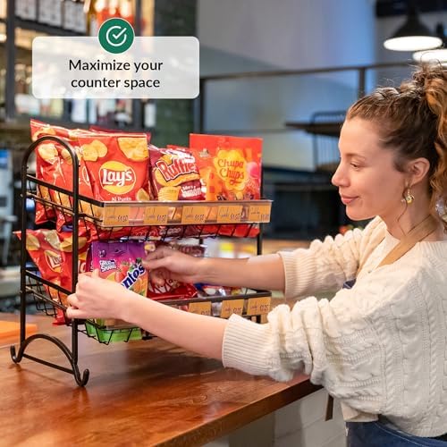 Candy Display Rack Stackable Snack Organizer Countertop Organizer 1-Pack
