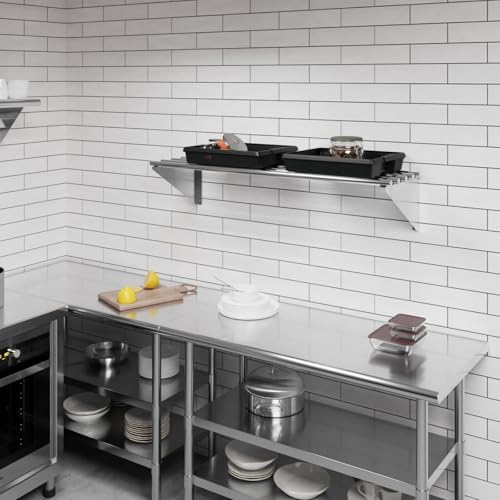 AmGood 14 in x 48 in NSF Stainless Steel Wall Shelf