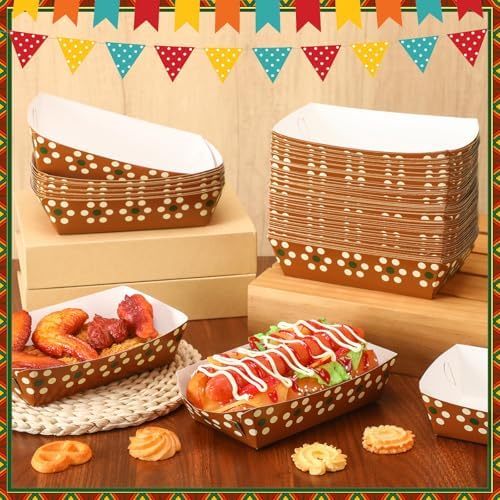 Zhehao 100 Pcs Mexican Snack Trays for Cinco de Mayo Party