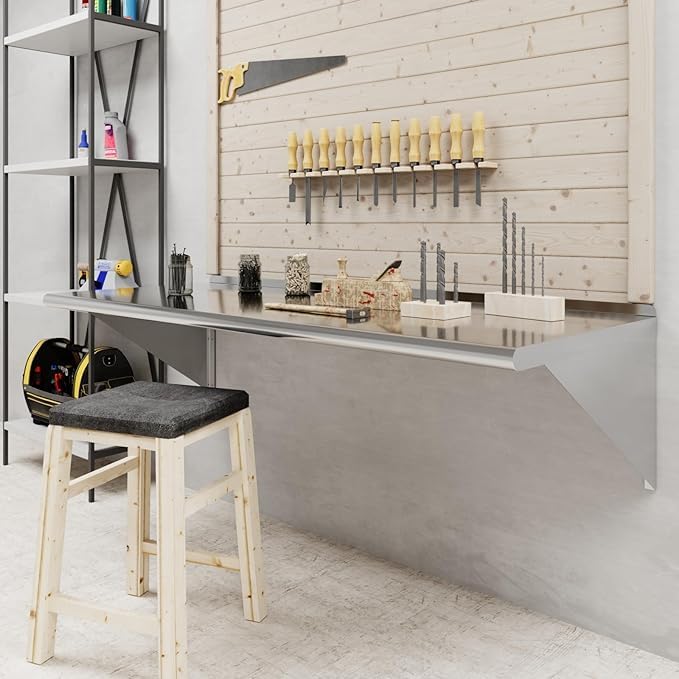 Heavy Duty Stainless Steel Wall Shelf 24x60