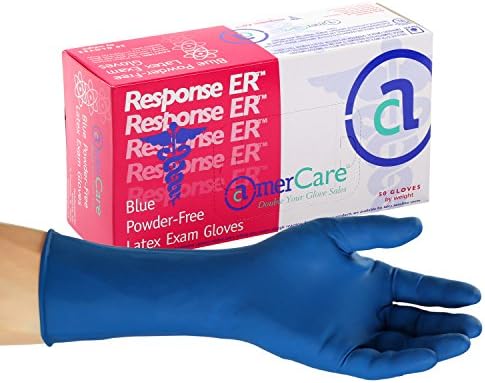 AmerCare Response ER Latex Exam Gloves Powder Free