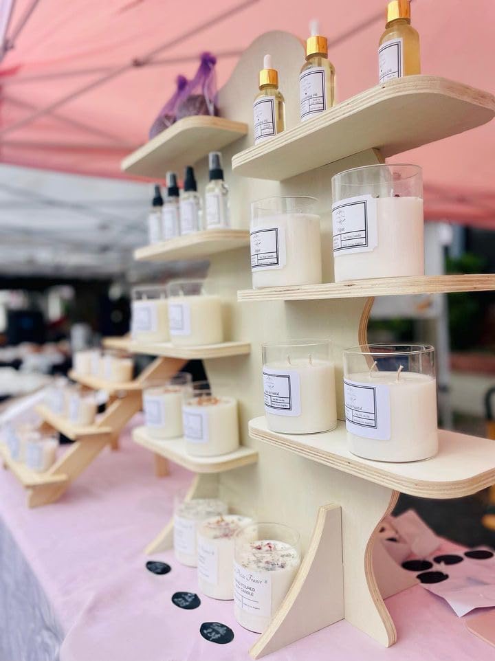 7-Tier Collapsible Wood Display Stand for Vendor Booths