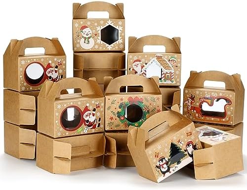 Fulmoon 24 Pcs Christmas Gift Boxes with Window