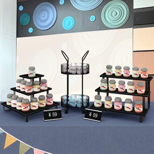 ELITEROO 3 Tier Wooden Display Shelf Stand Black