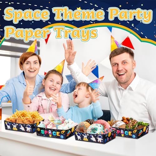 36 Pack Space Themed Food Trays for Kids and Parties
