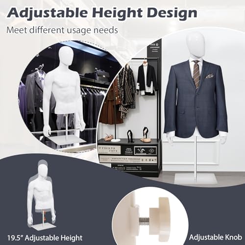 Goplus Male Mannequin Torso with Stand