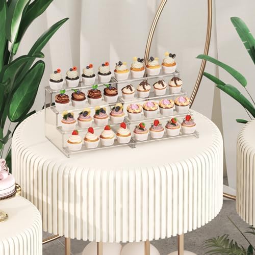 Lifewit 4 Tier Clear Display Stand for Cupcakes Perfumes Desserts Figurines
