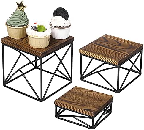 MyGift Modern Tabletop Dessert Stand Risers Set of 3