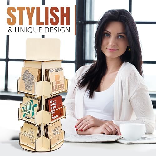 3 Tier Rotating Display Stand with 4-Sided Base
