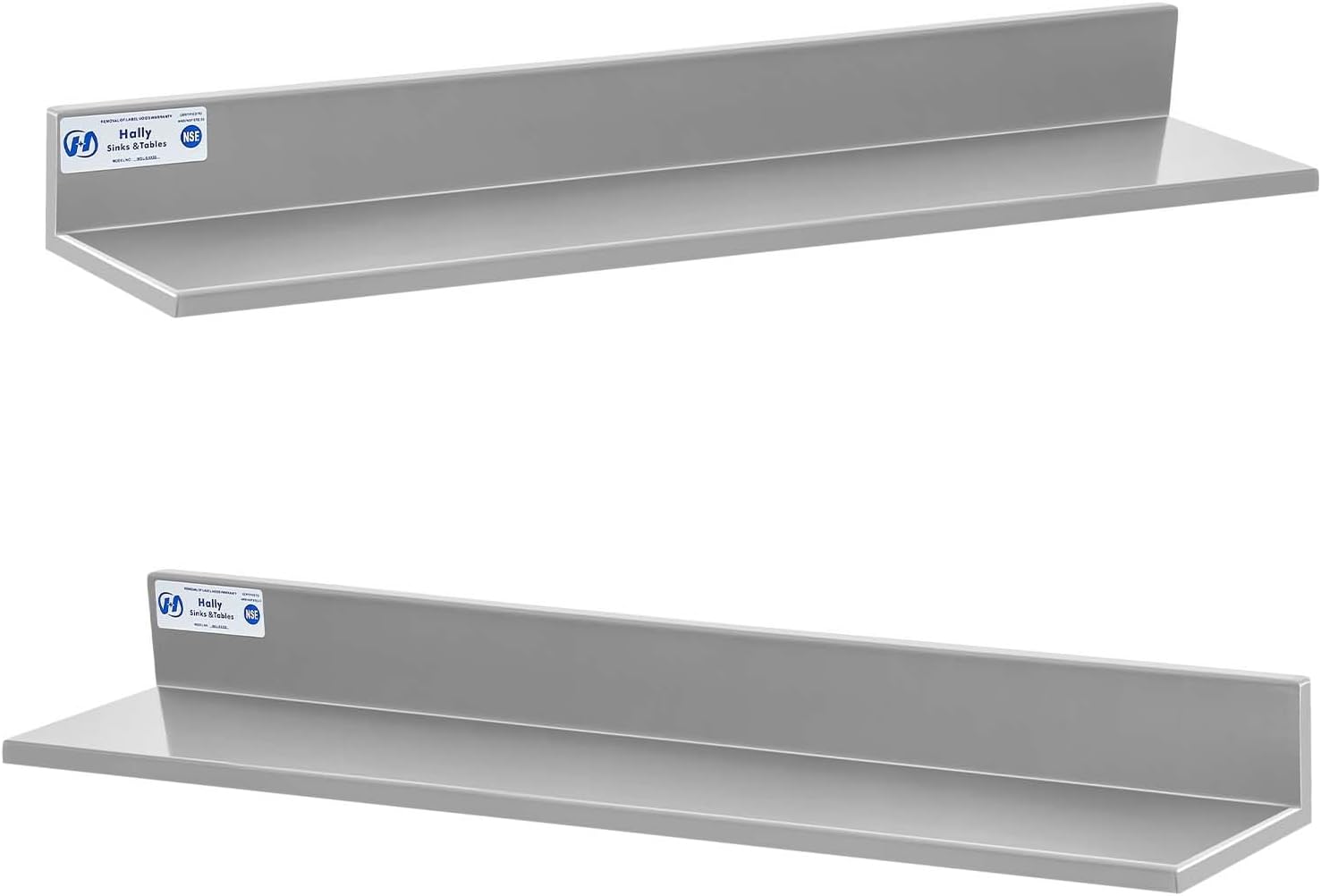 HALLY Stainless Steel Wall Shelf 2 Pack 86x30 Inches 58 lb