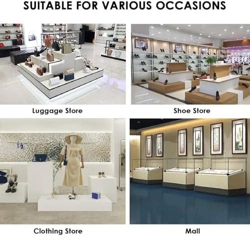 Square Display Pedestal Stand 440 Lbs Load White 30x30x10cm