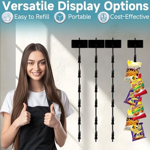 Hanging Merchandise Strips with 6 Clip Holders 4 Pack