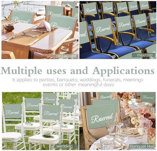 CHENGU 20 Pack Reserved Seating Signs 1181 x 1772 Inches Sage Green