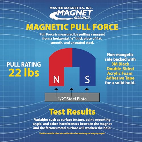 Master Magnetics Ceramic Channel Magnet Pack - 8-Piece 22 lb Pull Strength
