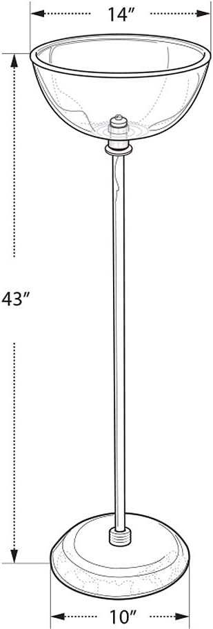 Azar Displays 675 D x 14 Dia Single Bowl Floor Display on 10 Dia Metal Base