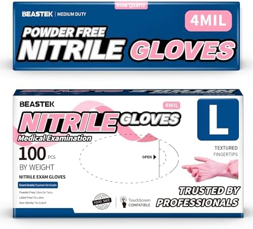 Beastek Nitrile Exam Gloves 100 Pcs Powder-Free Latex-Free