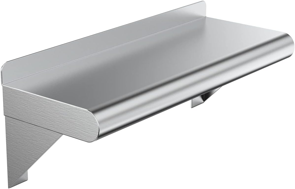 AmGood 8 X 16 Stainless Steel Wall Shelf NSF Certified