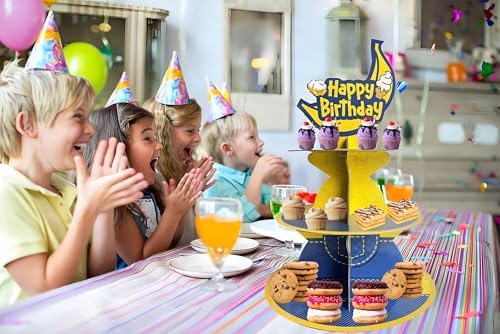 Cartoon Yellow 3-Tier Cupcake Stand for Birthday Party