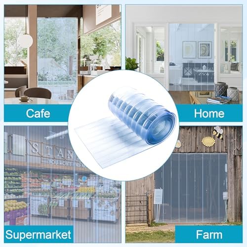 Toriexon Plastic Vinyl Strip Curtain 8 x 76