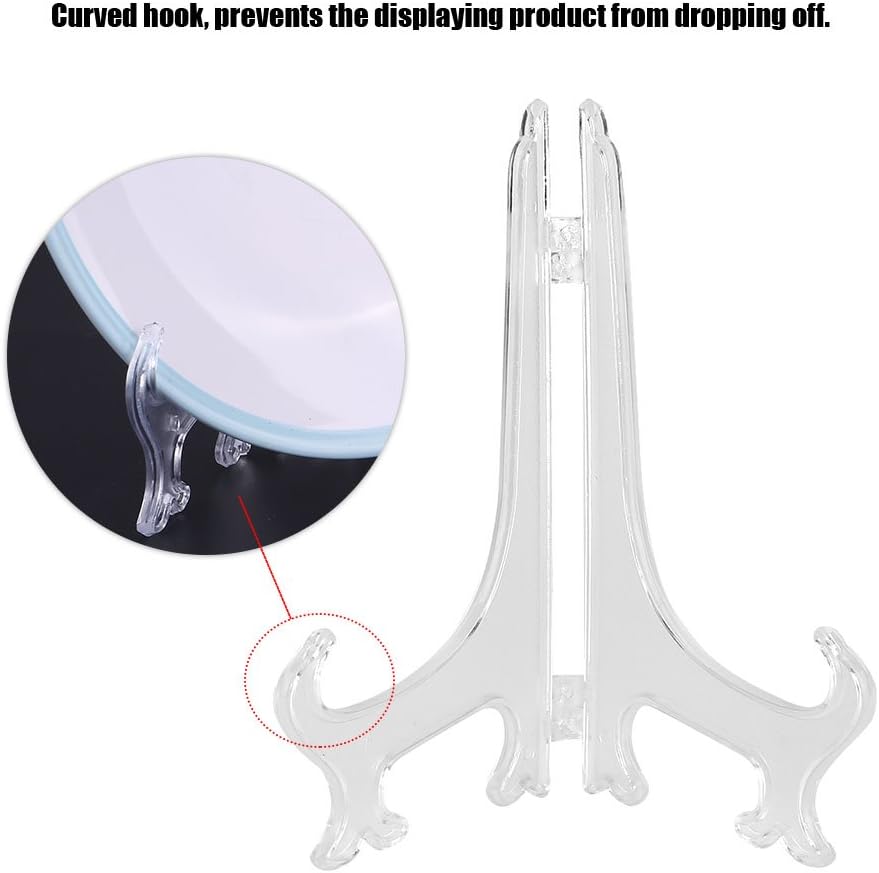 Youthink Clear Plastic Plate Display Stand with Foldable Design and Adjustable Hinges