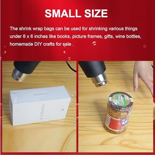 CANWUPON Shrink Wrap Bags 100Pcs 6x8 Inches Clear PVC Heat Seal for Soap Sleeve Packaging