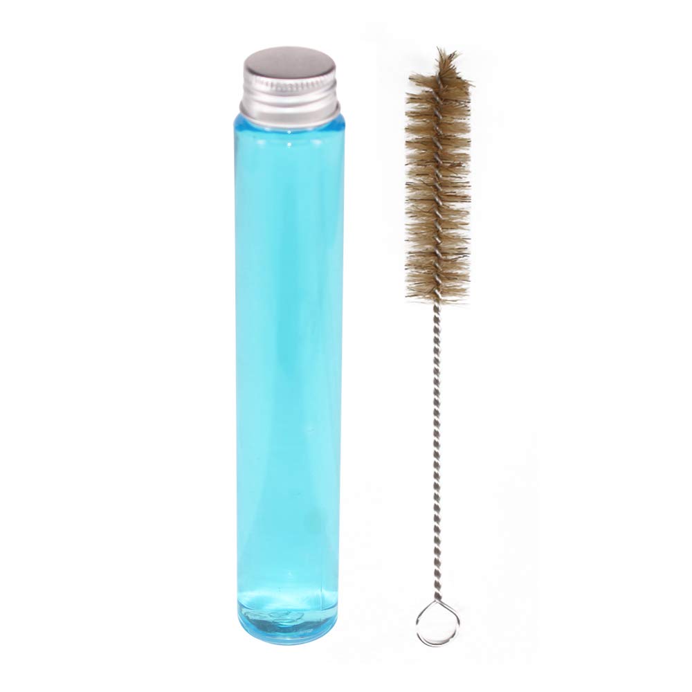15 Pack Clear Plastic Test Tubes with Screw Caps and Brush