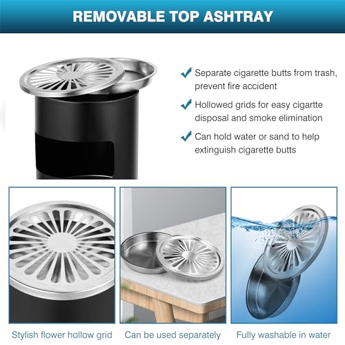 IRONWALLS Outdoor Indoor Trash Can with Lid