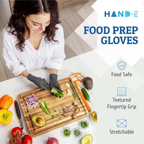Hand-E Touch Disposable Grey Nitrile Gloves 100 Count