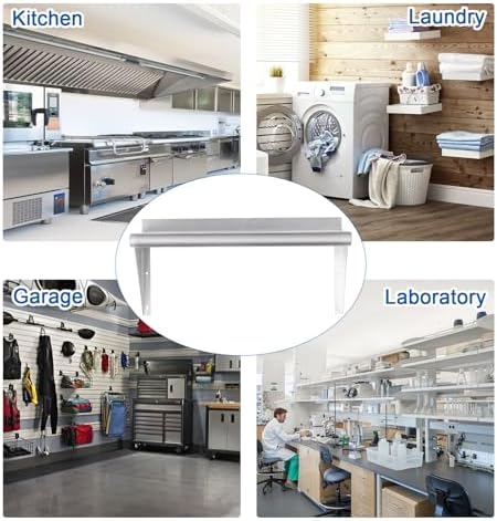 HARDURA 18 x 36 Stainless Steel Wall Shelf 340lb