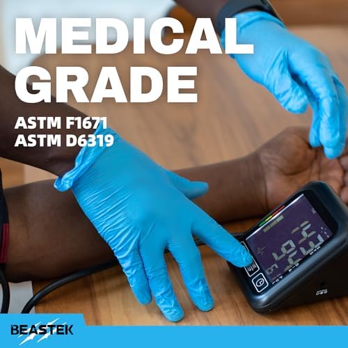 Beastek Blue Nitrile Exam Gloves 100 Pcs