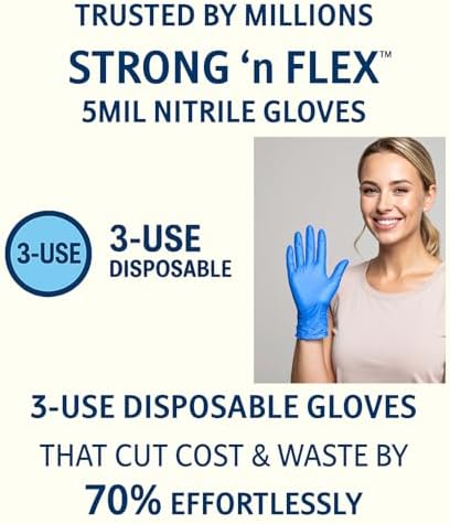Strong N Flex 3-Use Nitrile Gloves 5Mil