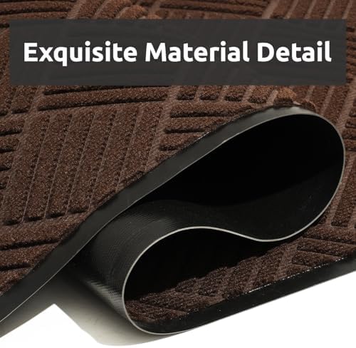 COCOER Heavy Duty Entryway Floor Mat 3 X 5 Brown
