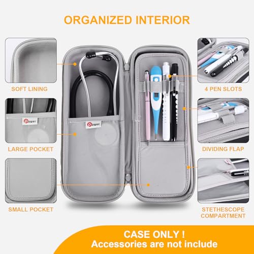 Opoway Stethoscope Carrying Case PU Black