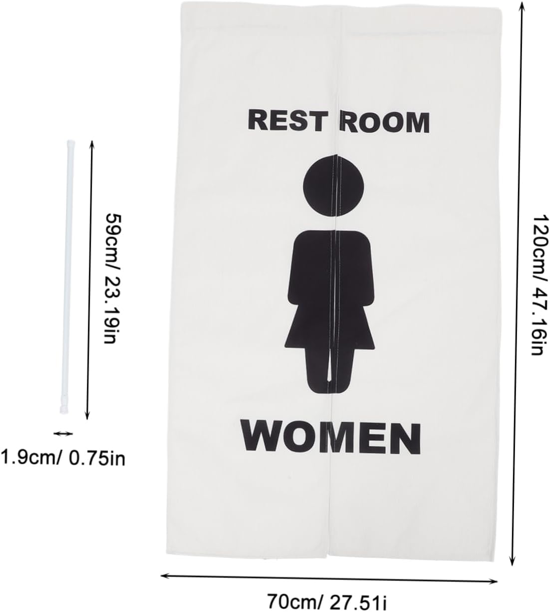 Cabilock Toilet Doorway Privacy Curtain Half-Curtain for Public Restrooms