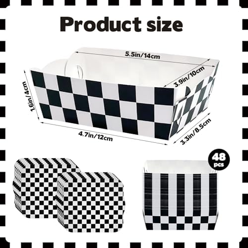 Rainmae 48 Pcs Race Car Food Boats Party Trays
