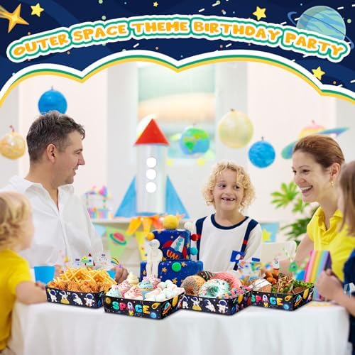 36 Pack Space Themed Food Trays for Kids and Parties