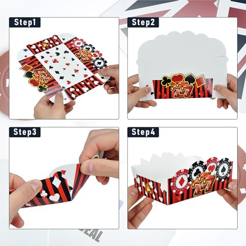 24 Pcs Casino Themed Serving Trays for Parties