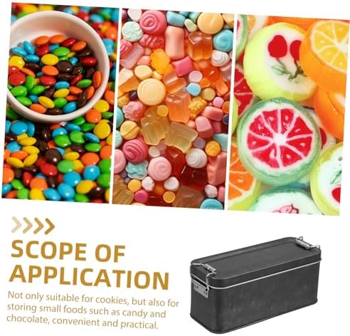 Vintage Tin Storage Box with Lid for Cookies Candies and Biscuits