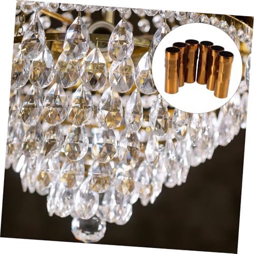 WHAMVOX E14 Lamp Holder Candle Light Sleeve 6pc Vintage Crystal Chandelier Accessory