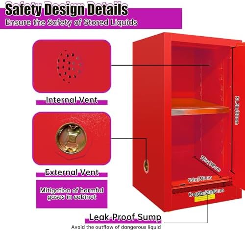 30 Gallon Flammable Safety Cabinet with 3-Point Lock
